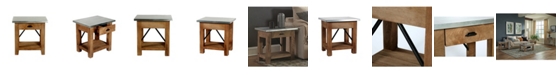 Alaterre Furniture Millwork Wood and Zinc Metal End Table with Drawer